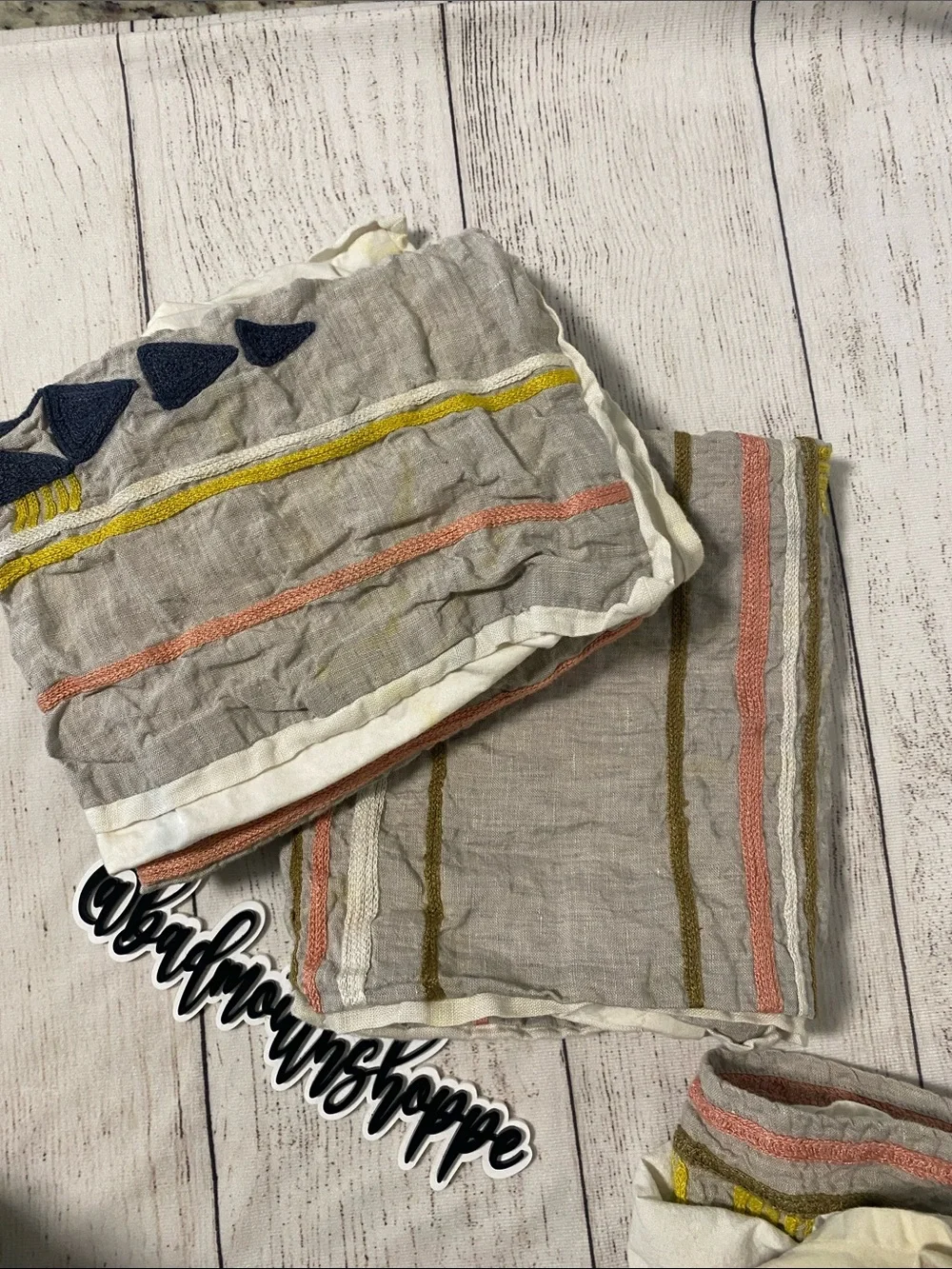RARE Anthropologie Isleta King Size Duvet Cover, Pillow Sham, Bed Skirt Set
